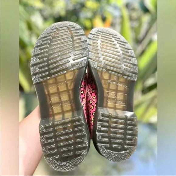 DR MARTENS 1460 Skull Leopard Smooth Leather Lace-Up Boot Clash Pink Size 7 - Picture 7 of 7